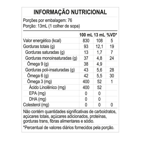 Óleo de Gergelim Natural 1 Litro