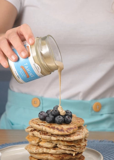 Panqueca de batata doce com Tahine